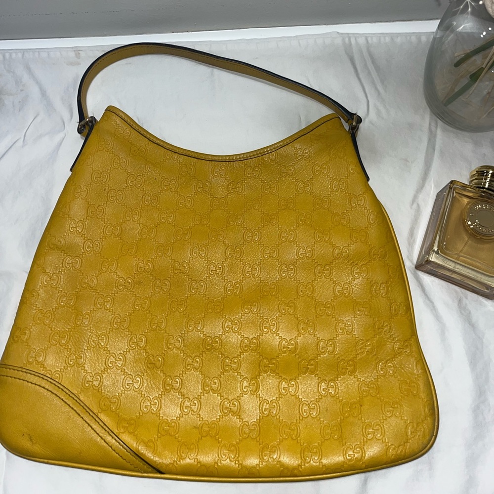 Gucci Yellow Guccissima Leather Medium Britt Hobo - Picture 8 of 9
